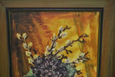 (P-1089) Papil vaasiga maal, signeeritud