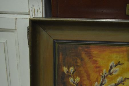 (P-1089) Papil vaasiga maal, signeeritud