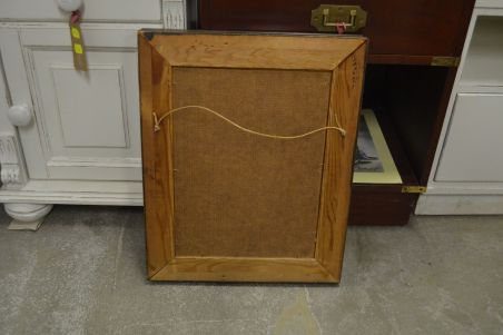 (P-1089) Papil vaasiga maal, signeeritud