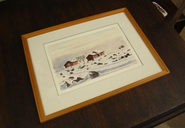 (L-737) Akvarell "Maastik", signeeritud