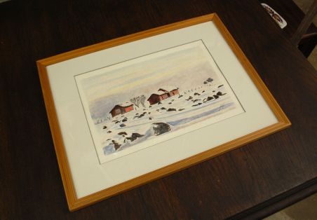 (L-737) Akvarell "Maastik", signeeritud