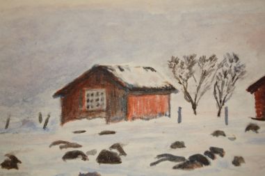 (L-737) Akvarell "Maastik", signeeritud