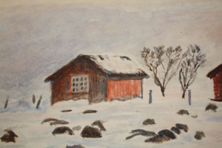 (L-737) Akvarell "Maastik", signeeritud