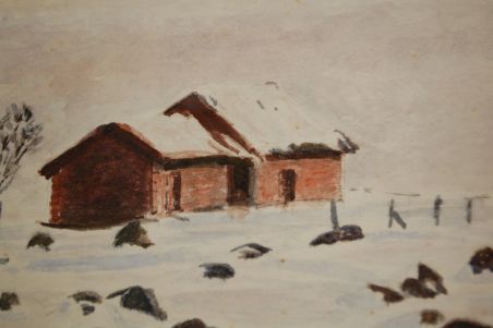 (L-737) Akvarell "Maastik", signeeritud