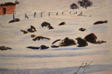 (L-737) Akvarell "Maastik", signeeritud