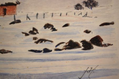 (L-737) Akvarell "Maastik", signeeritud