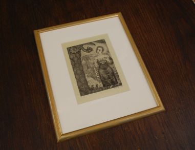 (P-1092) Viiralt, trükirepro Illustratsioon A.Puškini Gavriliaadile (Maarja ja madu)