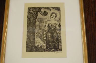 (P-1092) Viiralt, trükirepro Illustratsioon A.Puškini Gavriliaadile (Maarja ja madu)