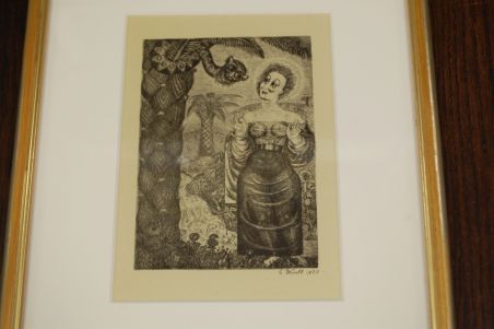 (P-1092) Viiralt, trükirepro Illustratsioon A.Puškini Gavriliaadile (Maarja ja madu)