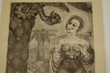 (P-1092) Viiralt, trükirepro Illustratsioon A.Puškini Gavriliaadile (Maarja ja madu)