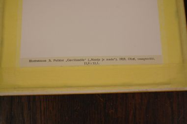 (P-1092) Viiralt, trükirepro Illustratsioon A.Puškini Gavriliaadile (Maarja ja madu)