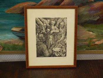 (P-1093) Viiralt, trükirepro Maalija. Ofort, vasegravüür.