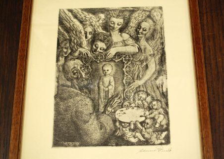 (P-1093) Viiralt, trükirepro Maalija. Ofort, vasegravüür.