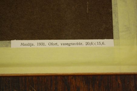 (P-1093) Viiralt, trükirepro Maalija. Ofort, vasegravüür.