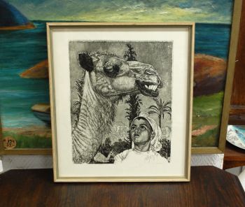 (P-1095) Viiralt, trükirepro Berberi tüdruk kaameliga