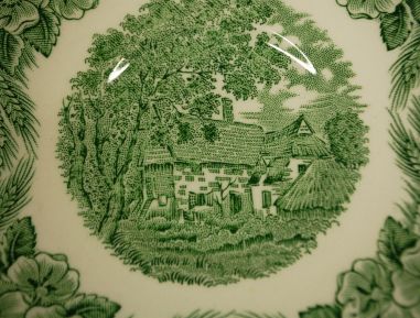 (n-7506/1) Broadhursts Staffordshire, rohelised kohvitassid-taldrikud, 5tk