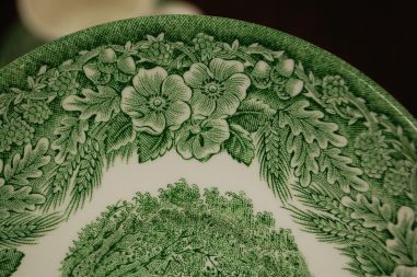 (n-7506/1) Broadhursts Staffordshire, rohelised kohvitassid-taldrikud, 5tk