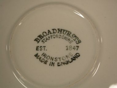 (n-7506/1) Broadhursts Staffordshire, rohelised kohvitassid-taldrikud, 5tk