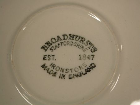 (n-7506/1) Broadhursts Staffordshire, rohelised kohvitassid-taldrikud, 5tk