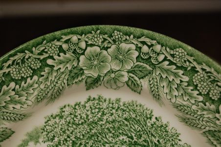 (n-7506/2) Broadhursts Staffordshire, rohelised salatitaldrikud, 6tk