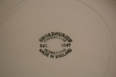 (n-7506/2) Broadhursts Staffordshire, rohelised salatitaldrikud, 6tk