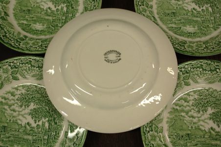 (n-7506/2) Broadhursts Staffordshire, rohelised salatitaldrikud, 6tk