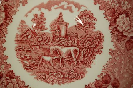 (n-7520/1) Adams, English Scenic, hobustega puljongitassid-taldrikud, 5tk