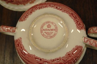 (n-7520/1) Adams, English Scenic, hobustega puljongitassid-taldrikud, 5tk