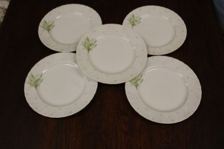 (n-7521/4) Bavaria Seltmann Weiden, piibelehtedega salatitaldrikud, 5tk