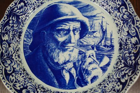 (n-7528) Boch Delft, suur mereteemaline  vaagen-seinataldrik