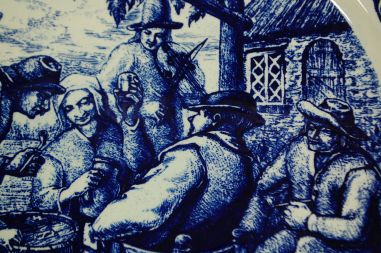 (n-7531) Boch Delft, suur kõrtsiteemaline  vaagen-seinataldrik