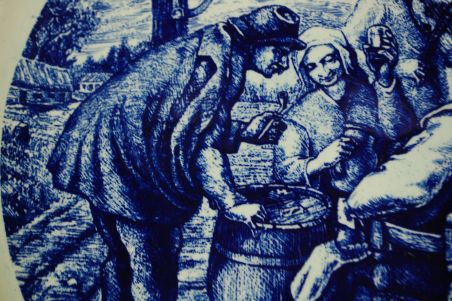 (n-7531) Boch Delft, suur kõrtsiteemaline  vaagen-seinataldrik