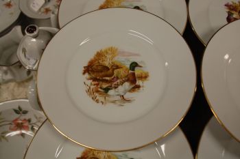 (n-7532/2) Porcelaine de Limoges, lindudega taldrikud, 9tk 2