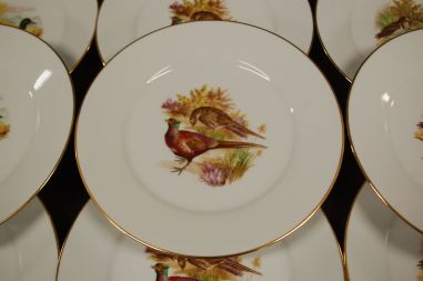 (n-7532/2) Porcelaine de Limoges, lindudega taldrikud, 9tk