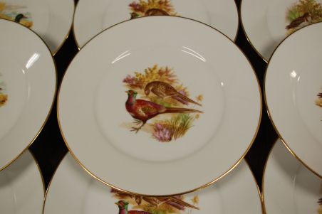 (n-7532/2) Porcelaine de Limoges, lindudega taldrikud, 9tk