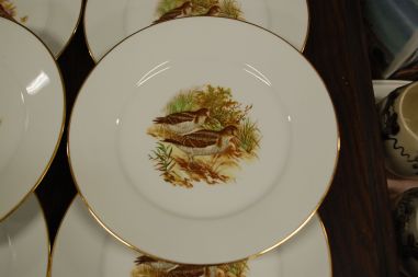 (n-7532/2) Porcelaine de Limoges, lindudega taldrikud, 9tk