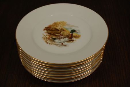 (n-7532/2) Porcelaine de Limoges, lindudega taldrikud, 9tk