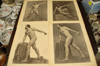 (L-746) Mapp reprodega, Akadeemilised joonistused vene kuntsnikelt