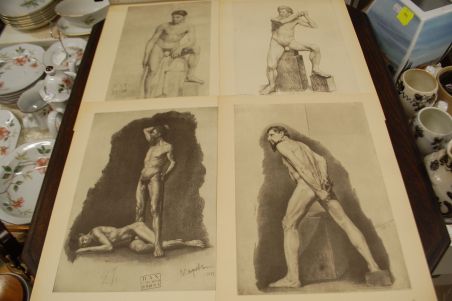 (L-746) Mapp reprodega, Akadeemilised joonistused vene kuntsnikelt