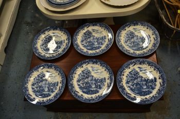 (n-7557/1) Churchill sinise dekooriga praetaldrikud 6 tk komplektis