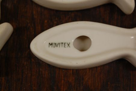 (n-7562) Movitex, kalakujulised portselanist noa-alused 6tk