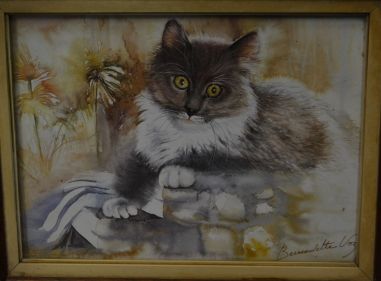 (n-7561/1) Kassiga trükipilt ilusas puitraamis