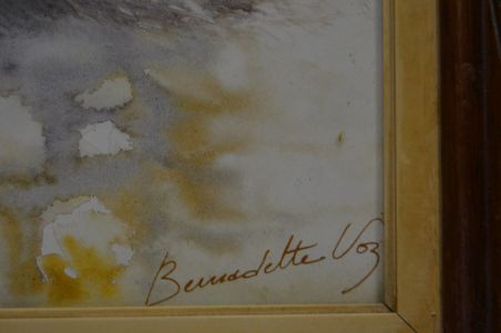 (n-7561/1) Kassiga trükipilt ilusas puitraamis