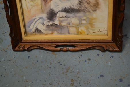 (n-7561/1) Kassiga trükipilt ilusas puitraamis