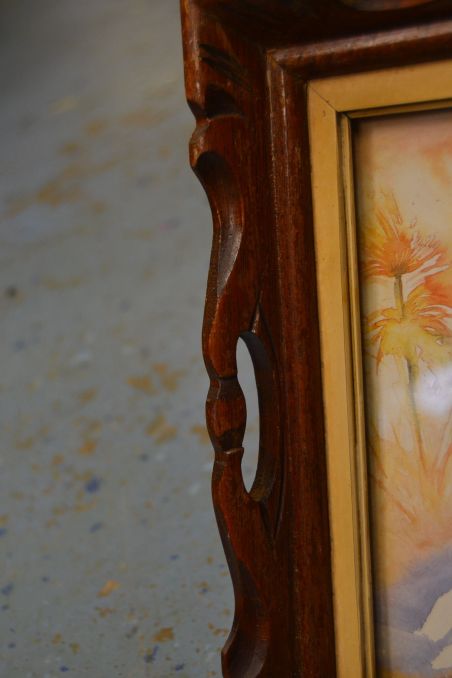 (n-7561/1) Kassiga trükipilt ilusas puitraamis