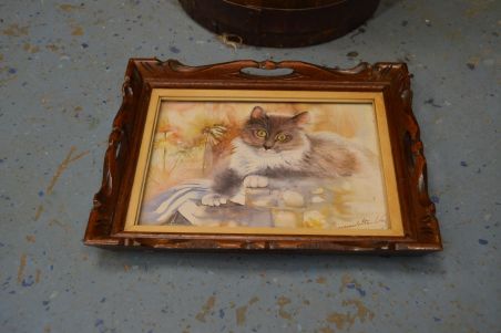 (n-7561/1) Kassiga trükipilt ilusas puitraamis