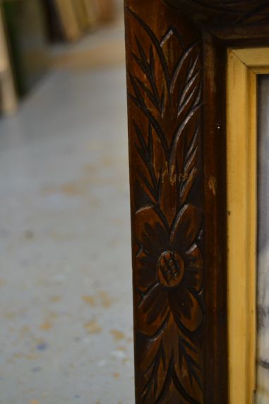 (n-7561/2) Kassiga trükipilt ilusas puitraamis