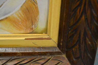 (n-7561/3) Kassiga trükipilt ilusas puitraamis