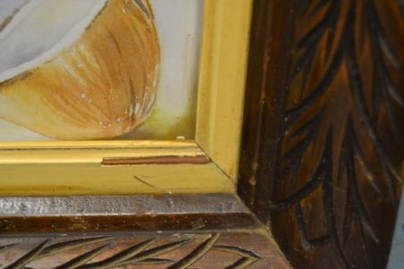 (n-7561/3) Kassiga trükipilt ilusas puitraamis