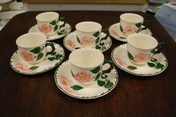 (n-7578/3) Villeroy & Boch Wild Rose, kohvitassid-taldrikud, 6tk